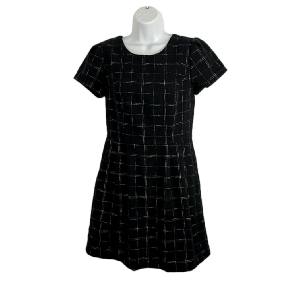 Birds of North America Drongo Black and White Plaid Dress